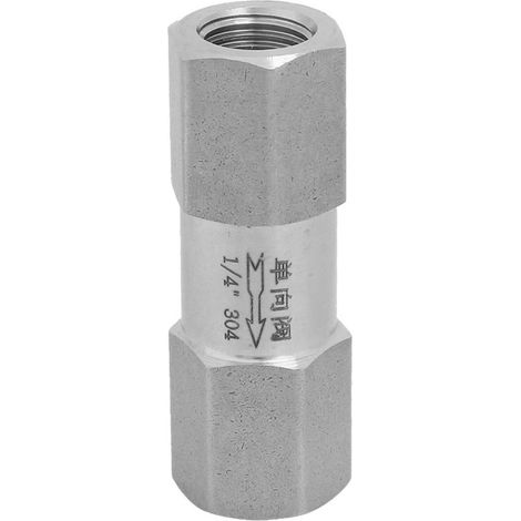 Clapet anti-return hexagonal stainless steel 304, high strength to the temperature and to the pressure (1/4 po BSPP)