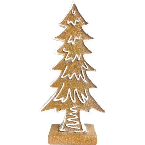 Dekofigur Pfefferkuchen Baum 25 x 12,5 x 5,5 cm bunt Weihnachtscharaktere