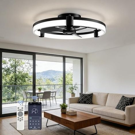 Deckenventilator 50 cm,Smart-App- und Fernbedienungssteuerung,6 Geschwindigkeitsstufen,Dimmbares Licht 3000K,6500K,Timer- und Speicherfunktion