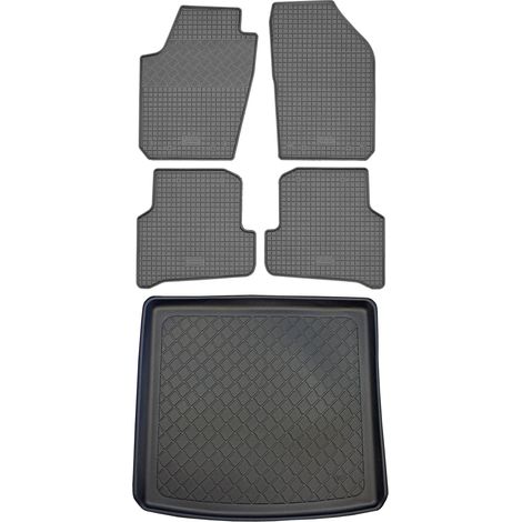 SET di tappetini in gomma per auto e tappetino per bagagliaio per Skoda Fabia III NJ Kombi (5 porte) dal 01.2015 (1/5)