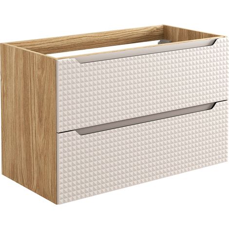 Mueble bajo lavabo 90cm Mallory Beige y madera