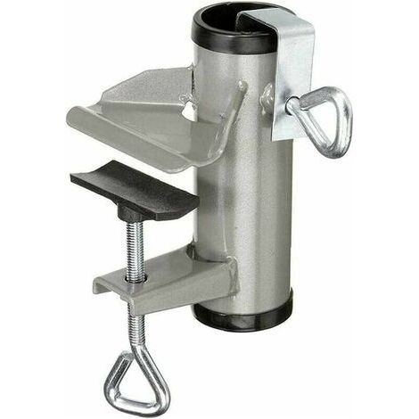 1 support de parasol, pince galvanisée pour rambarde, réglable en hauteur, fixation sécurisée par vis moletées, usage extérieur balcon bateau clôture (1/5)