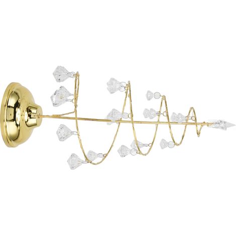 Luminaire de Table Arbre de Noël Cristal LED, Lampe d'Ambiance Chaleureuse Or pour Chambre Salle de Bain Escalier (1/5)