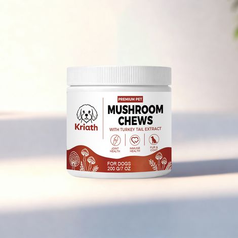 Comprimés à croquer aux champignons pour chiens, complément alimentaire spécial pour l'alimentation quotidienne - 200 g (1/5)