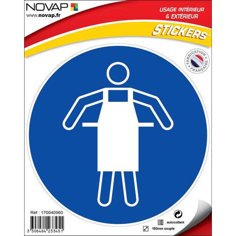 Panneau Tablier de protection obligatoire - Adhésif Ø180mm - 4233451