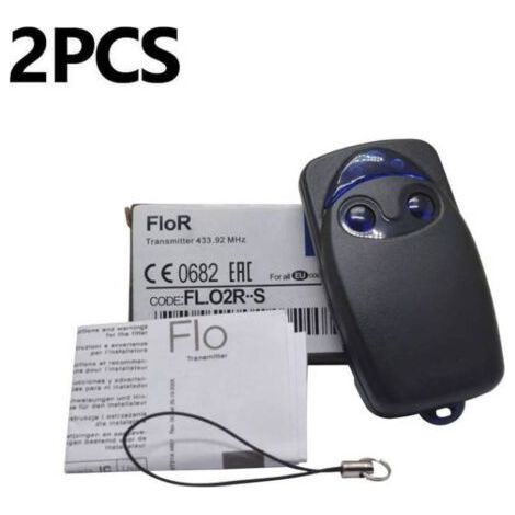 Lot de 2 télécommandes de porte de garage électrique à 2 boutons, compatibles avec la télécommande de porte de garage Nice Remote 433,92 MHz (1/4)