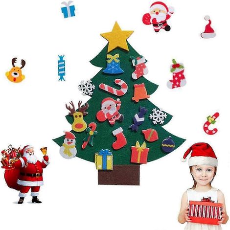 Sapin de Noël en feutrine, Sapin de Noël en feutrine à faire soi-même, Sapin de Noël en feutrine à décorer, Sapin de Noël en feutrine pour enfants, Décoration de Noël (1/2)