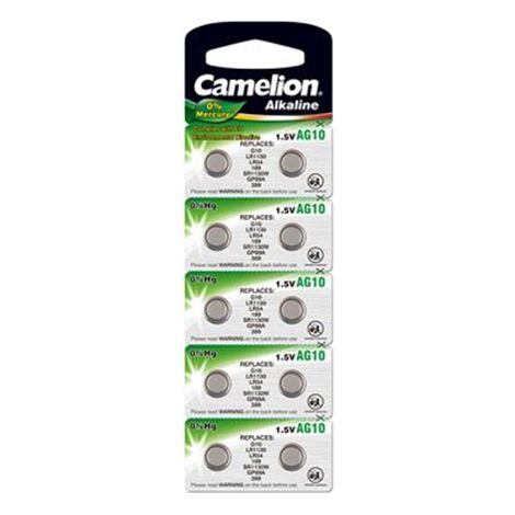 Battery Camelion Alkaline AG10 0% Mercury/Hg (10 pcs.)Camelion (1/2)