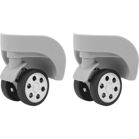 1 paire de roues universelles pour bagage, silencieuses, résistantes à l'usure, remplacement professionnel pour valise, gris clair (1/5)