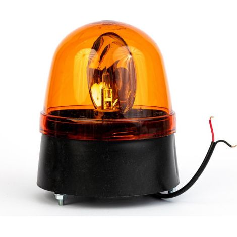 Gyrophare orange rotatif de signalisation d'urgence avec ampoule 24 V Ø 146 mm