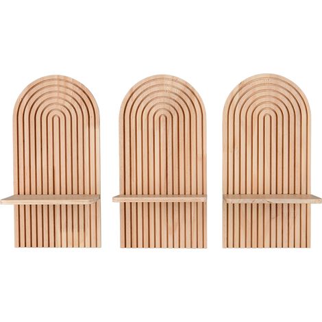 Étagère, Étagères murales ELEA, lot de 3 Marron en Wood, BOITE A DESIGN