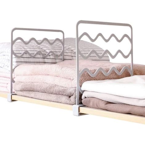 4 pcs Séparateur Armoire Diviseurs Plateau Séparateurs d'étagère d'Aménagement Placard sans Perçage pour la Maison, la Salle de Bain, la Cuisine-Fei Yu (1/4)