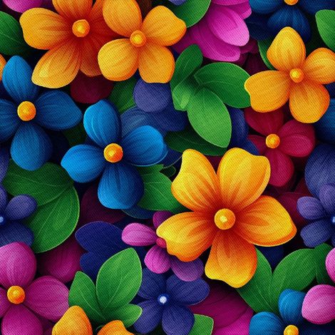 Outdoor dekostoffe oxford - Motiv Bunte Blumen DX18043 (1/5)