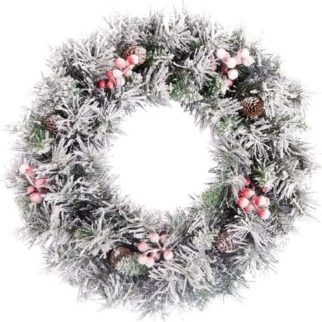 EVRE 50cm/20 inches Artificial Christmas Front Door Wall Hanging Festive Wreath (1/5)