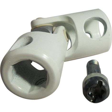 Zurfluh Feller – Genouillère entrée 12mm sortie 10mm – Coquilles acier zingué – Rotule alu anodisé – Paliers PTFE pour articulation