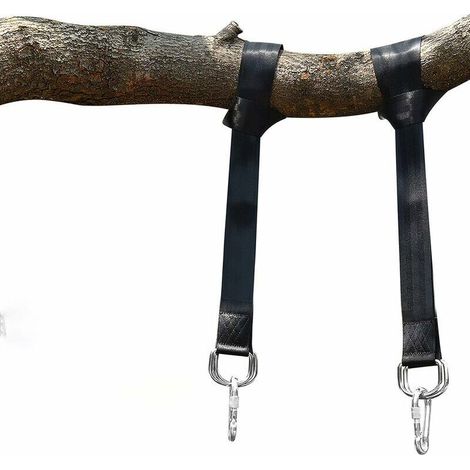 Juego de 2 kits de hamacas de alta resistencia con correas reforzadas, suspensión de 150 cm con anilla en D, dos ganchos de mosquetón, carga máxima de 500 kg, correas de terileno 100 % no elásticas, a
