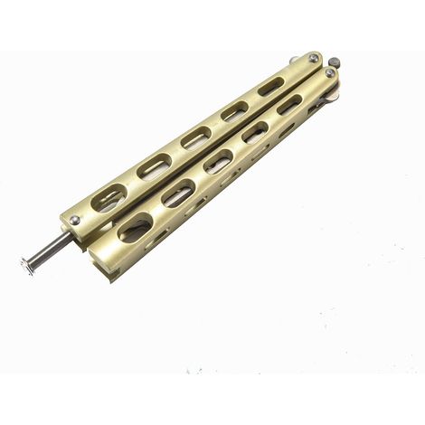 Outil de camping pliable et durable, outil de pratique à neuf trous, cadenas à ressort, entièrement en acier, bord non coupé, Champagne (1/4)