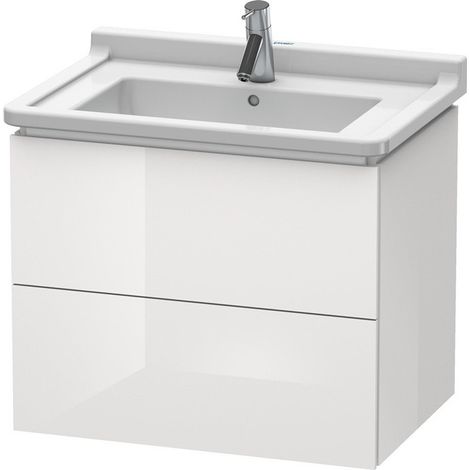 Meuble sous-vasque L-CUBE 469x670x558mm blanc brillant lack