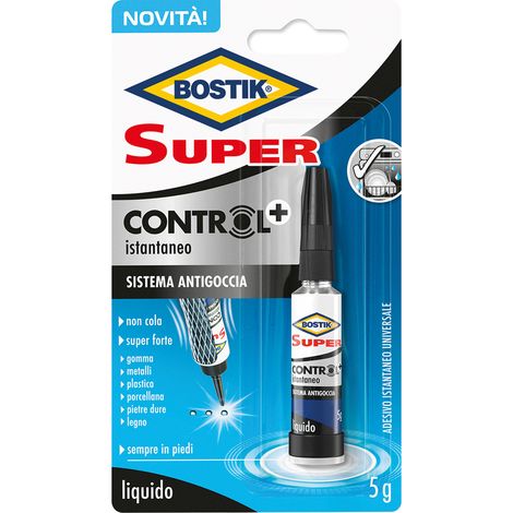ADESIVO CIANOCRILATO 'SUPER CONTROL +' gr. 5- 24 blister  - BOSTIK