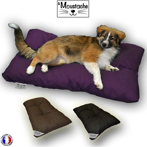 Coussin d'intérieur pour chien 110x60 cm – Enveloppe 100% coton – Confort optimal et propriétés respirantes – Couleur mauve (1/3)