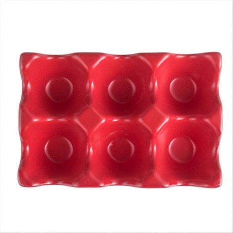 Küchenaccessoires: Eierkarton, rotes Keramikgeschirr (1/5)
