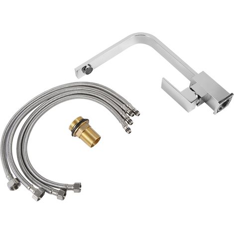 Robinet de cuisine en cuivre 9/16'' avec adaptateur pour lavabo de salle de bain (1/5)