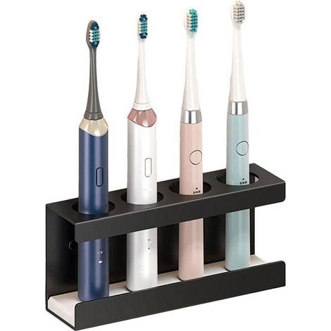 Support mural pour brosse à dents électrique, porte-brosse et organisateur de brosses à dents. (1/4)