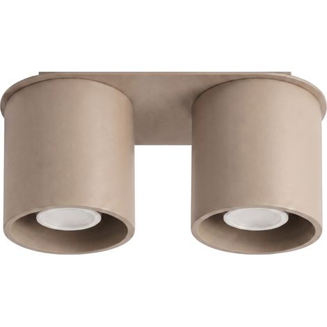 Plafonniers Orbis aluminium taupe 2xGU10 26cm Sollux (1/5)