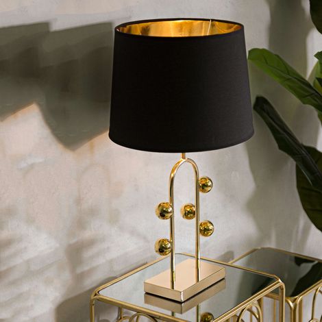 Tischlampe Babarora, Benötigt 1 Glühbirne, Fassung e27, Lampenschirm, Gold (1/5)