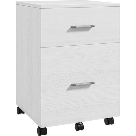 Cajonera de Escritorio con 2 Cajones Ruedas Archivador Móvil para Archivos A4 o Cartas 39,5x39x58,5 cm Blanco (1/5)