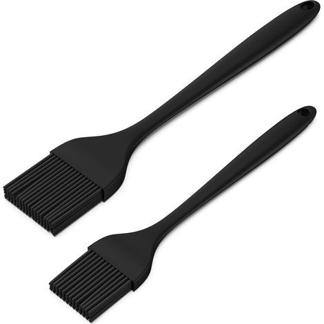 Pinceaux à badigeonner en silicone résistant à la chaleur, pinceaux à pâtisserie, étaler de l'huile, du beurre, des sauces, des marinades pour barbecue, barbecue, pâtisserie, cuisine (noir 2)