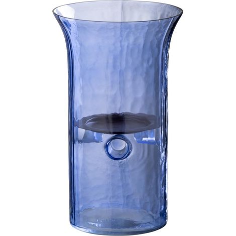 Photophore Étroit en Verre "Tarifa" 26cm Bleu