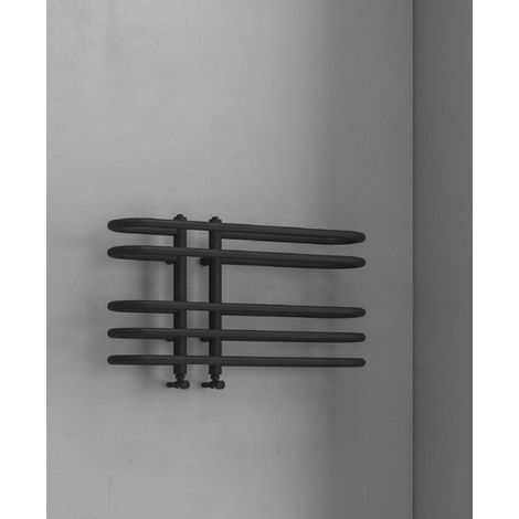 Radiateur sèche-serviette design vertical DORA 70x40 cm noir mat (1/3)