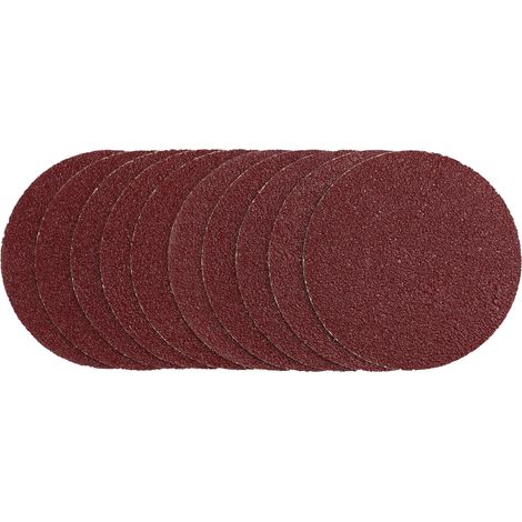 Draper 125mm Hook & Loop Sanding Discs, 40 Grit, Pack of 10