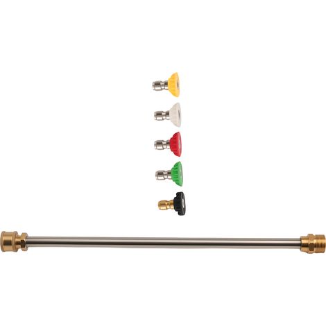 High Pressure Washer Wand Lance Kit with 5 Quick Connect Nozzles for Vehicle (1/5)