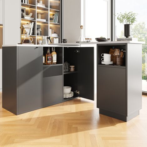Mobile cucina girevole con contenitore MDF 210x30x100,9 OKMYHOME (1/5)