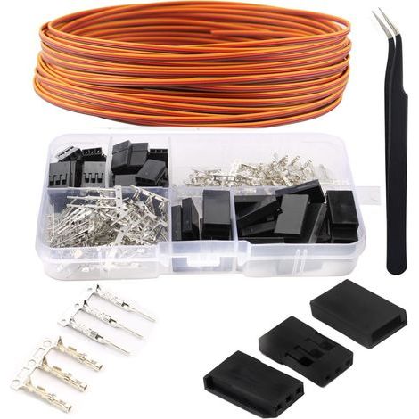 Conector de extensión de servo JR/Futaba, 3 pines, para extensiones de coches RC y helicópteros (30 juegos) (1/5)