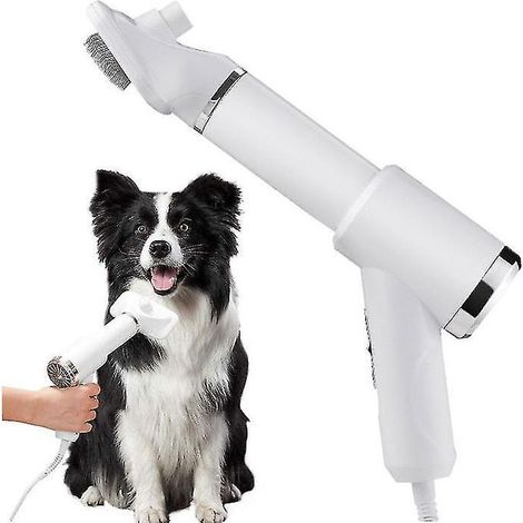 Brosse séchante pour chien, séchage du pelage, toilettage 2 en 1 avec brosse carde, sèche-animaux silencieux avec peigne amovible, portable et silencieux, 3-AU-Rose (1/5)