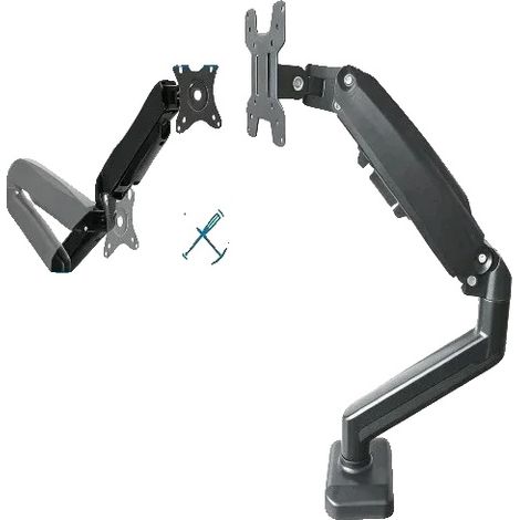 Monitorarm, verstellbare Gasfeder, vollbeweglich schwenkbar und neigbar, W5537 (1/2)
