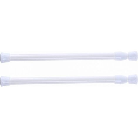 Lot de 2 tringles à rideau de douche télescopiques, sans perçage, pour douche, baignoire, armoire, blanc, largeur 40-70 cm