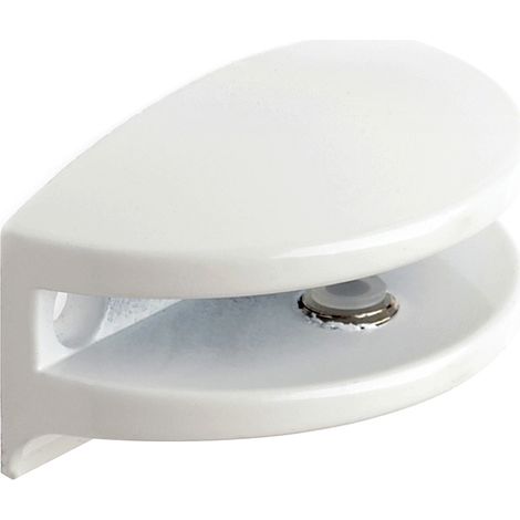 Soporte Fijo para Baldas de Cristal y Madera Fabricado en Zamak Blanco  Para Baldas con Espesores de 7 mm  Medidas 502525 mm  Sistema de Fijación  2 Unidades -
