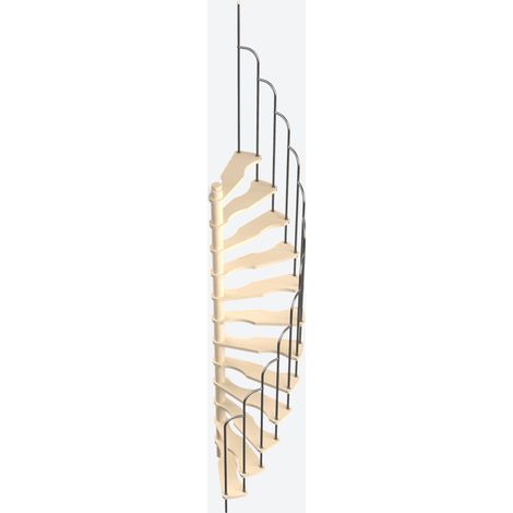 Sogem – Escalier en colimaçon SATURNE 120x60cm sapin – Praticabilité maximale – Encombrement minimal – Hauteur ajustable jusqu'à 299cm (1/10)