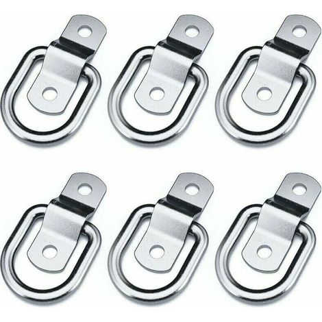 6pcs Heavy Duty Tie Down Rings for Mounting, Fastening, Straps, Cleats, Hooks, Trailer Anchors, 4mm Length