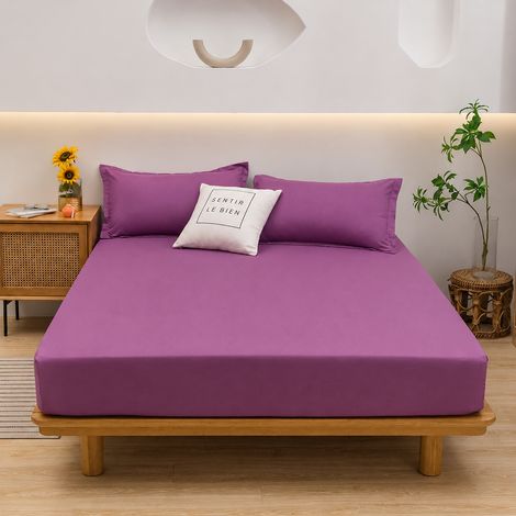 Parure de lit 4 pièces Twin avec drap plat, drap-housse et 2 taies d'oreiller – Coloris 10 10 twin 2 200 g – Livraison gratuite