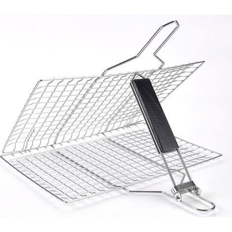 Panier Barbecue - Acier Inoxydable - Poignée Amovible - Pour Grillades Extérieures - 1 Pièce (1/3)
