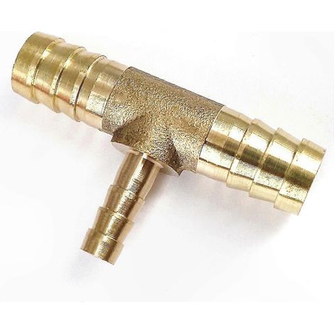 Raccord en T réducteur à 3 voies en laiton 4-19 mm avec embout cannelé