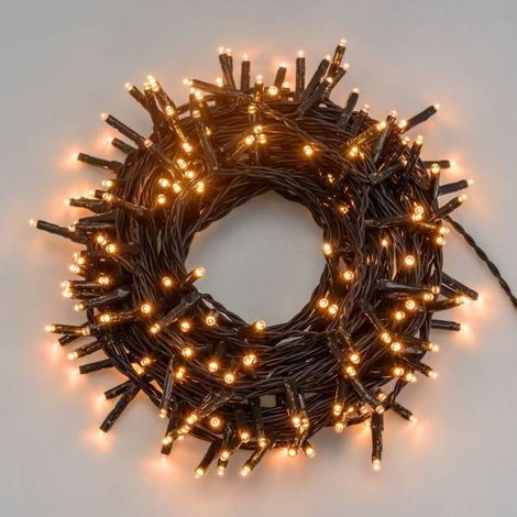 Guirlande lumineuse 52,5M 750 miniLED ambré lumière fixe câble vert Lotti (1/4)