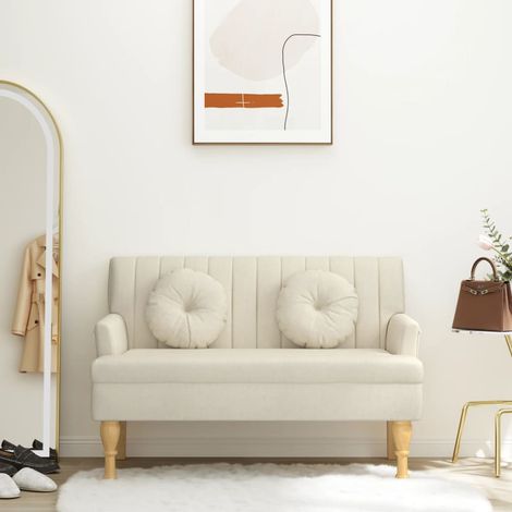 Sitzbank mit Kissen 113x64,5x75,5 cm Leinen
