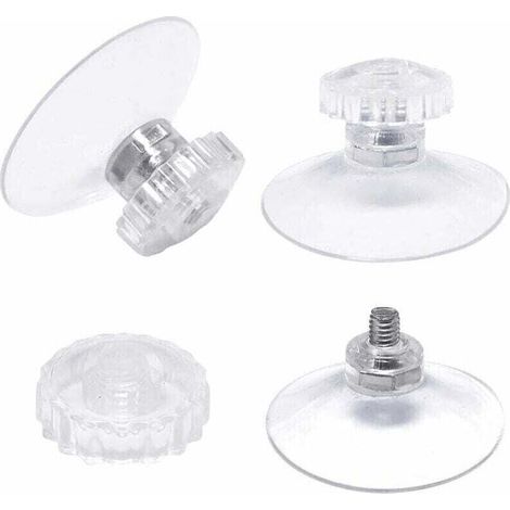 Juego de 30 ventosas con rosca y tuercas moleteadas de Ø 45 mm, transparentes, para coche, camping, ventana, parasol -Crezuo