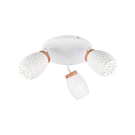 Trio Lighting Plafón de Techo con 3 Focos Metálico BIDAR Bombillas excl. 3x E14 max. 10W IP20 Blanco (1/5)
